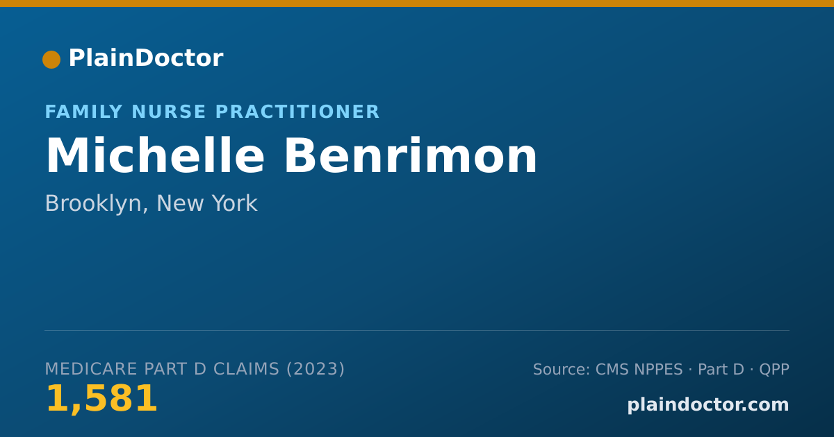 Shareable card for Michelle Benrimon - Family Nurse Practitioner, Brooklyn, NY