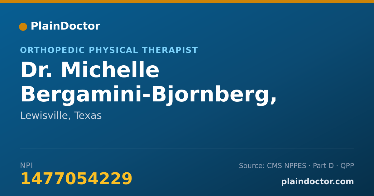 Shareable card for Michelle Bergamini-Bjornberg, M.S., PT - Orthopedic Physical Therapist, Lewisville, TX