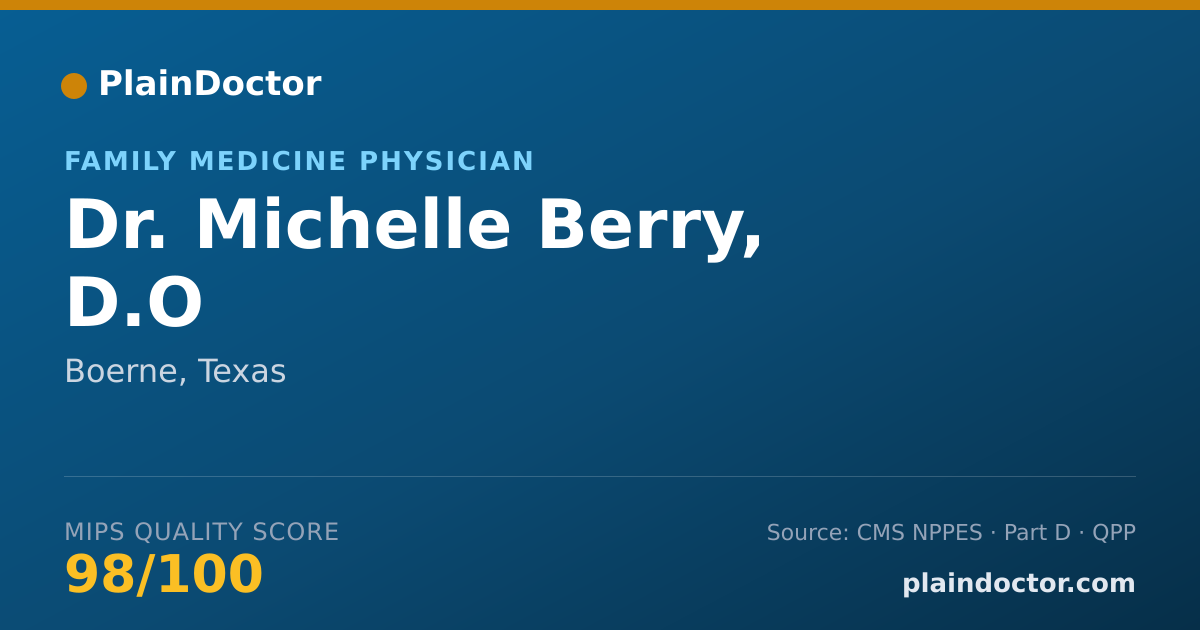 Shareable card for Michelle Berry, D.O - Family Medicine Physician, Boerne, TX