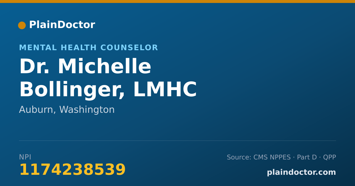 Shareable card for Michelle Bollinger, LMHC - Mental Health Counselor, Auburn, WA