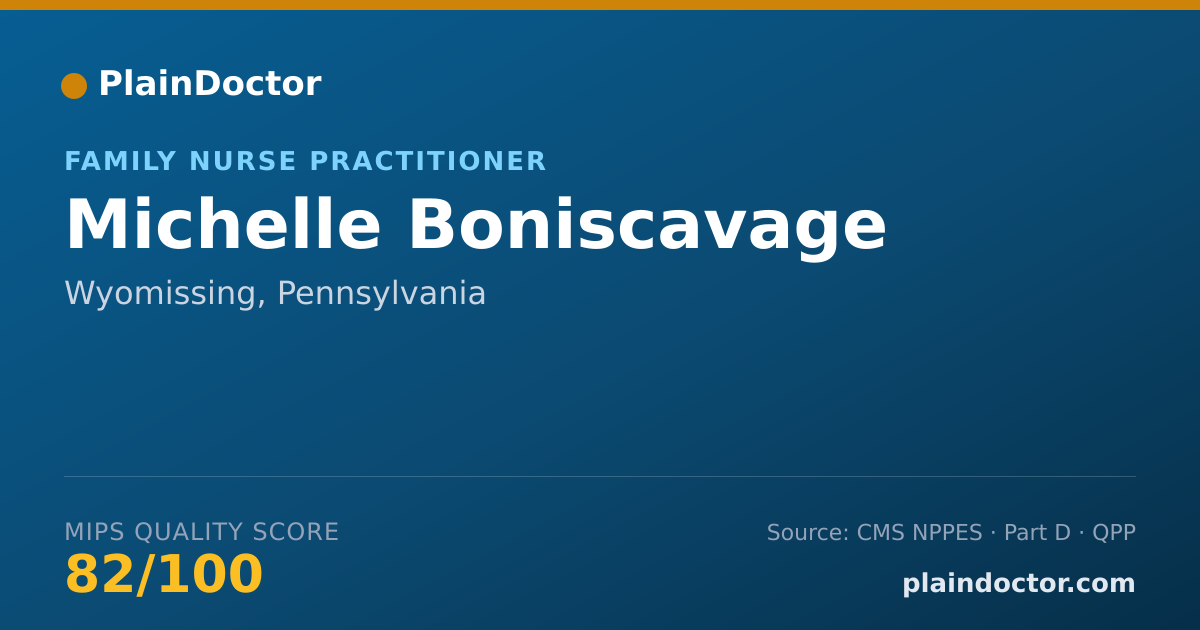 Shareable card for Michelle Boniscavage - Family Nurse Practitioner, Wyomissing, PA