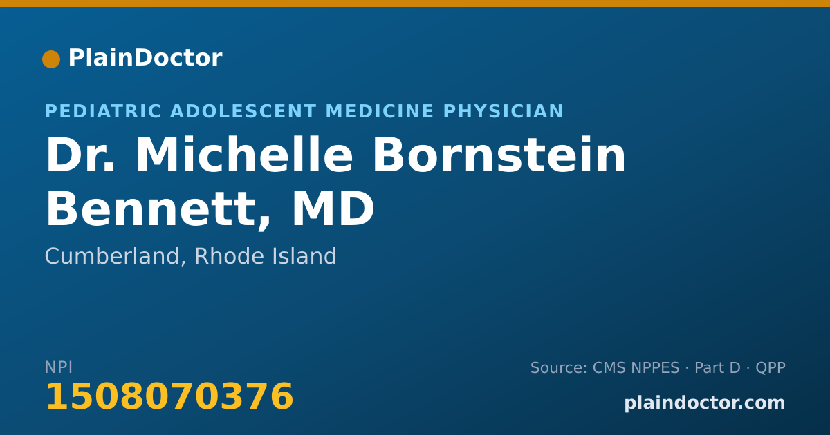 Shareable card for Michelle Bornstein Bennett, MD - Pediatric Adolescent Medicine Physician, Cumberland, RI