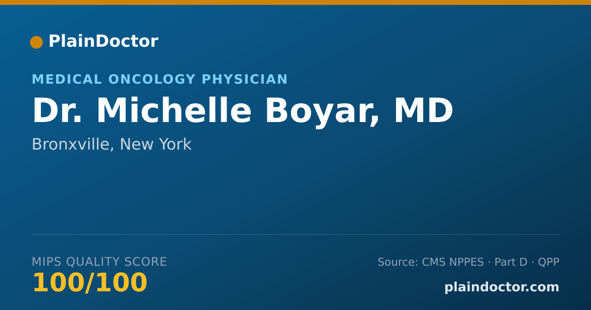 Shareable card for Michelle Boyar, MD - Medical Oncology Physician, Bronxville, NY