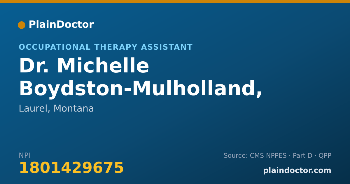 Shareable card for Michelle Boydston-Mulholland, COTA/L - Occupational Therapy Assistant, Laurel, MT