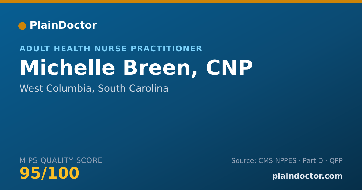 Shareable card for Michelle Breen, CNP - Adult Health Nurse Practitioner, West Columbia, SC