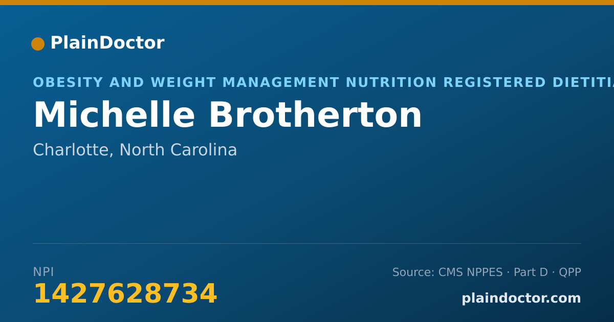 Shareable card for Michelle Brotherton - Obesity and Weight Management Nutrition Registered Dietitian, Charlotte, NC