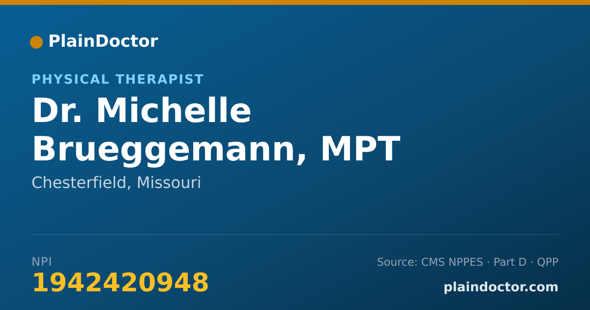 Shareable card for Michelle Brueggemann, MPT - Physical Therapist, Chesterfield, MO