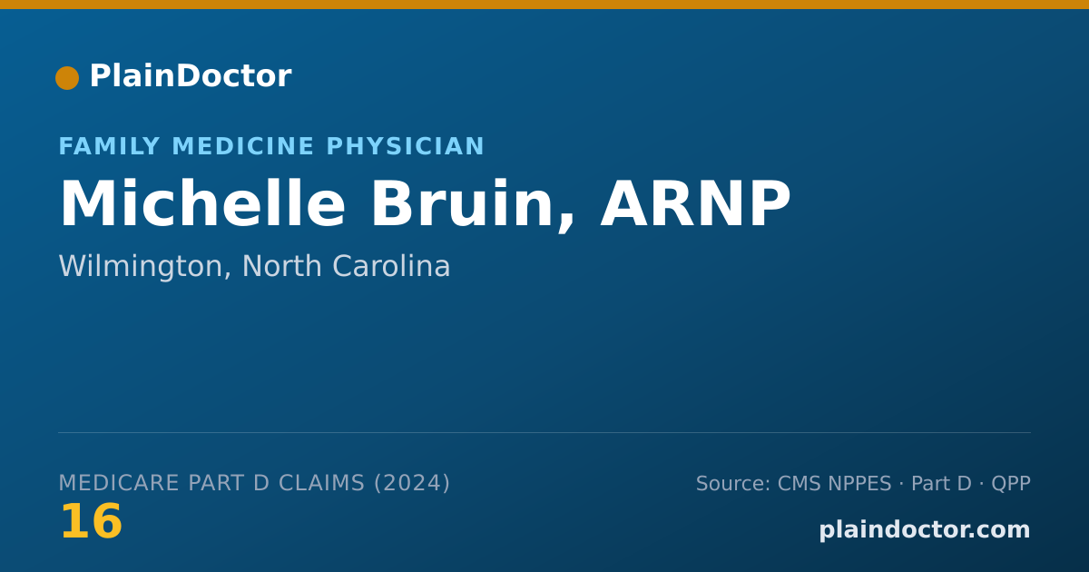 Shareable card for Michelle Bruin, ARNP - Family Medicine Physician, Wilmington, NC