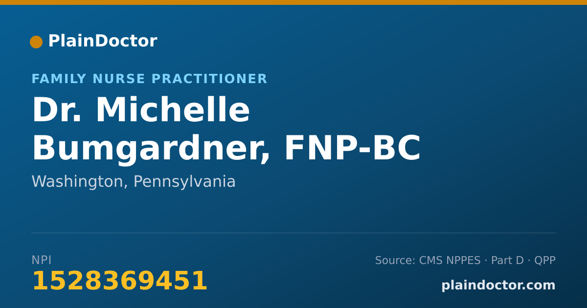 Shareable card for Michelle Bumgardner, FNP-BC - Family Nurse Practitioner, Washington, PA