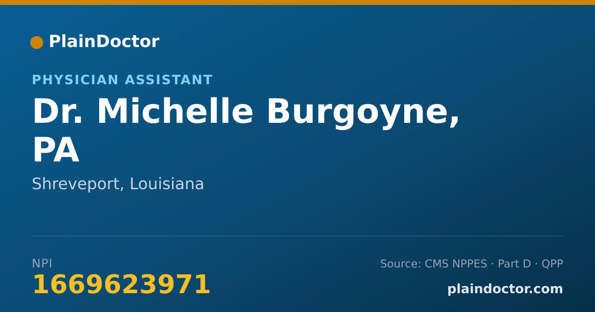 Shareable card for Michelle Burgoyne, PA - Physician Assistant, Shreveport, LA