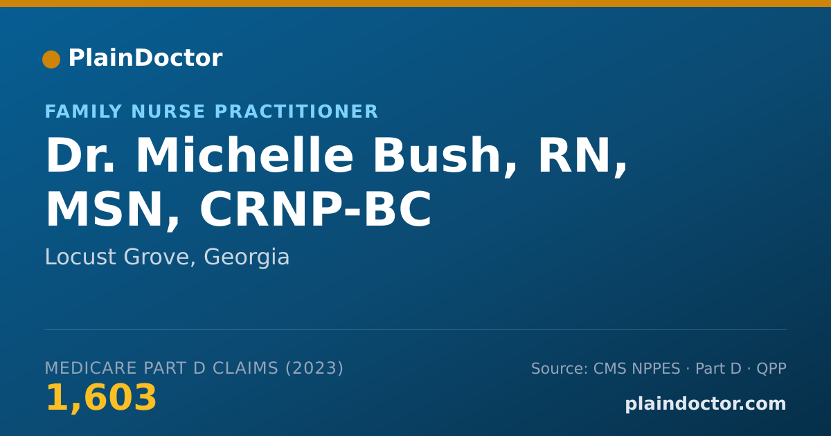 Shareable card for Michelle Bush, RN, MSN, CRNP-BC - Family Nurse Practitioner, Locust Grove, GA