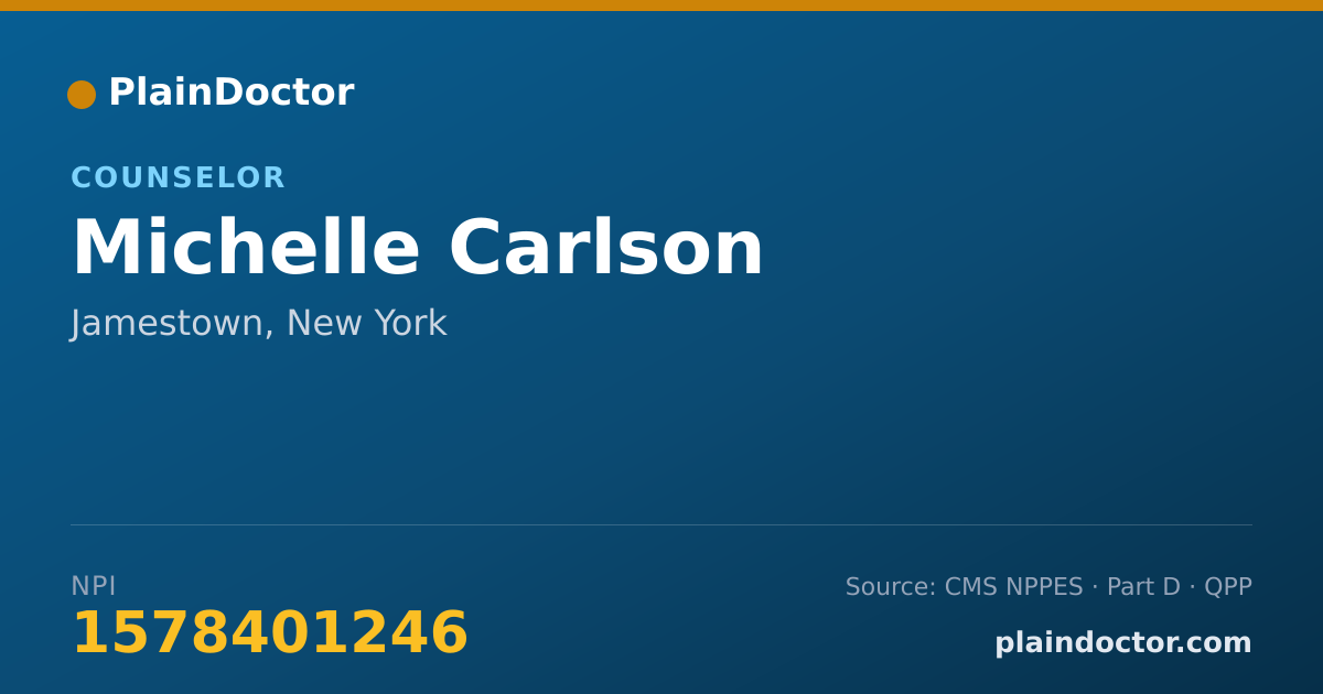 Shareable card for Michelle Carlson - Counselor, Jamestown, NY
