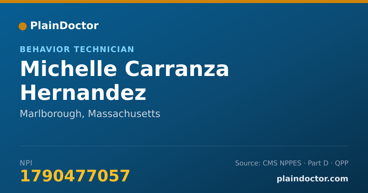 Shareable card for Michelle Carranza Hernandez - Behavior Technician, Marlborough, MA