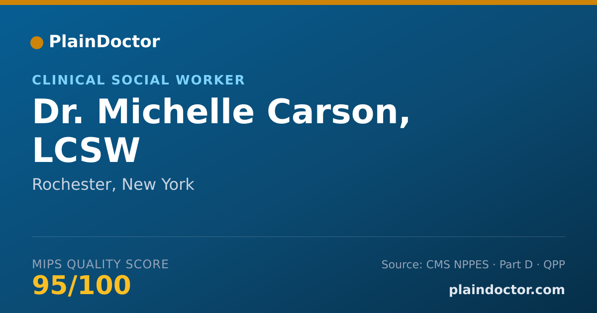 Shareable card for Michelle Carson, LCSW - Clinical Social Worker, Rochester, NY