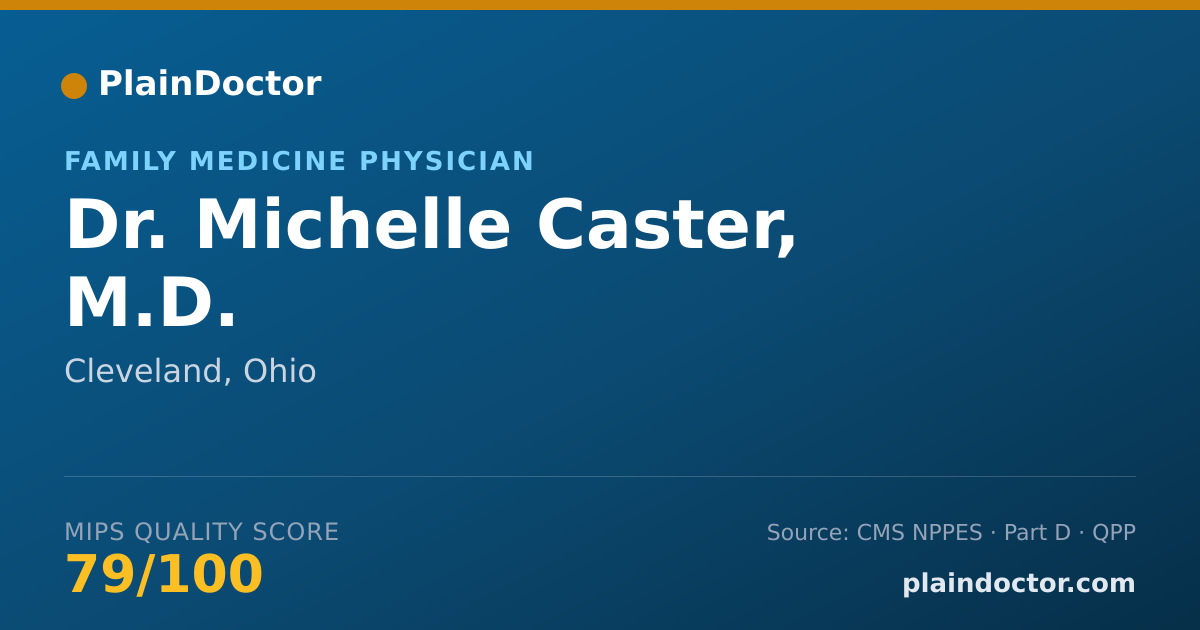 Shareable card for Michelle Caster, M.D. - Family Medicine Physician, Cleveland, OH