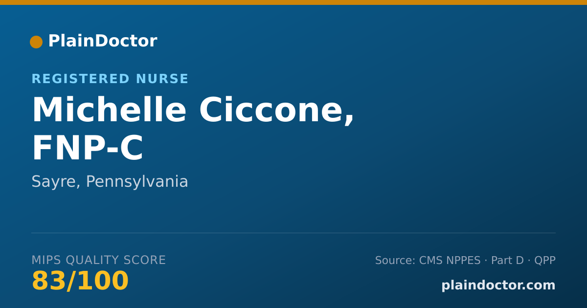 Shareable card for Michelle Ciccone, FNP-C - Registered Nurse, Sayre, PA