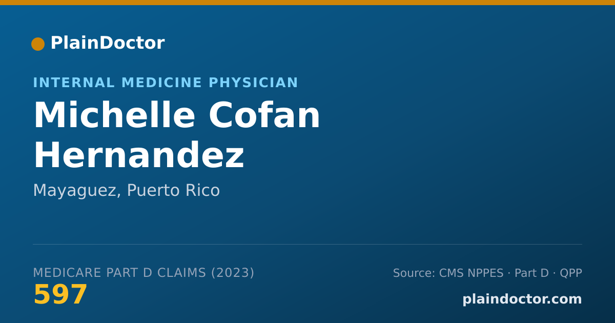 Shareable card for Michelle Cofan Hernandez - Internal Medicine Physician, Mayaguez, PR
