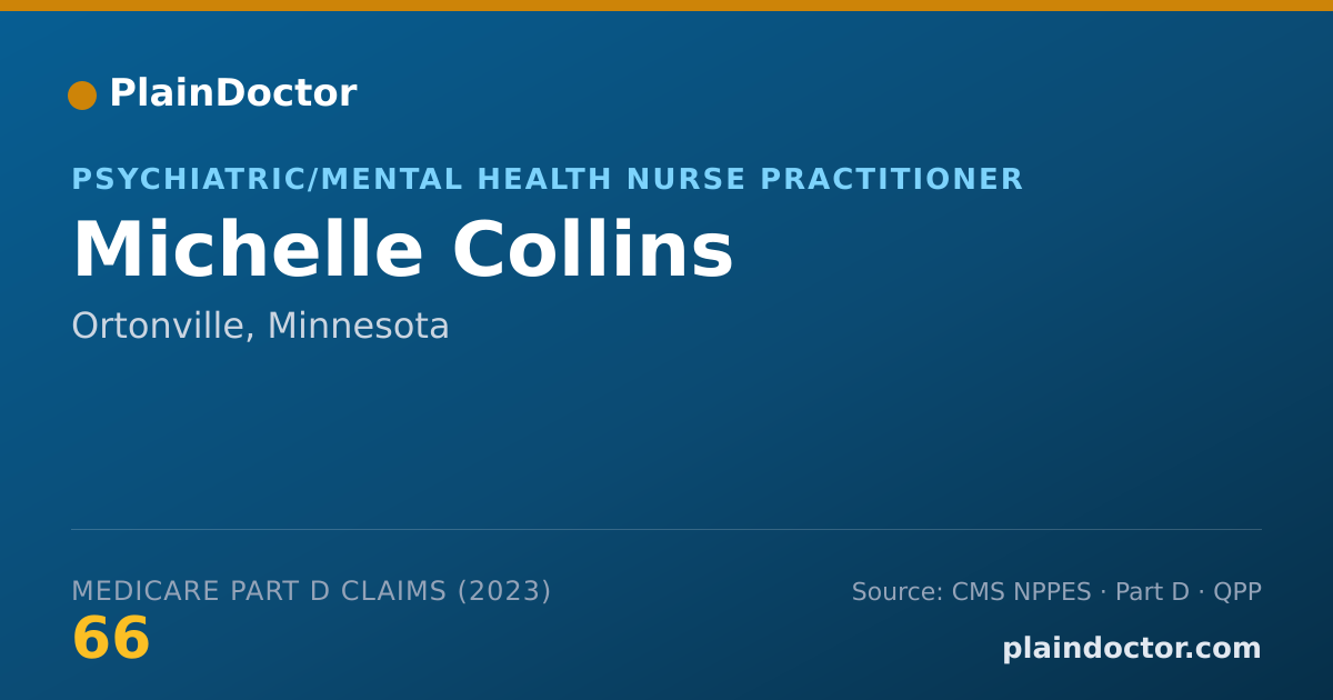 Shareable card for Michelle Collins - Psychiatric/Mental Health Nurse Practitioner, Ortonville, MN