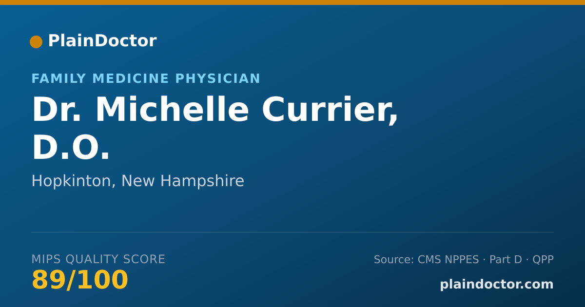Shareable card for Michelle Currier, D.O. - Family Medicine Physician, Hopkinton, NH