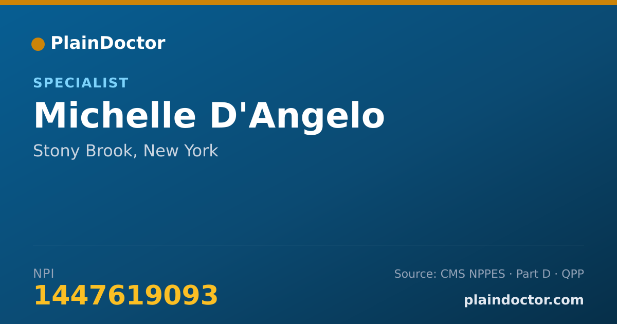 Shareable card for Michelle D'Angelo - Specialist, Stony Brook, NY
