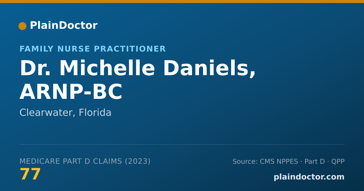 Shareable card for Michelle Daniels, ARNP-BC - Family Nurse Practitioner, Clearwater, FL