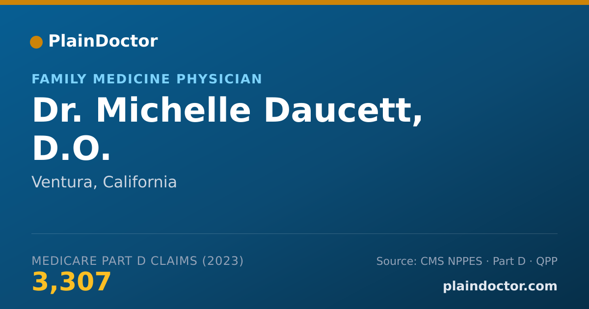 Shareable card for Michelle Daucett, D.O. - Family Medicine Physician, Ventura, CA