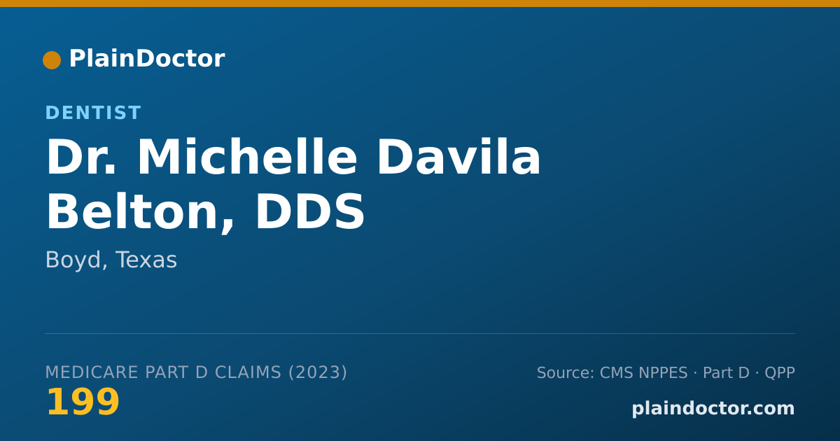 Shareable card for Michelle Davila Belton, DDS - Dentist, Boyd, TX