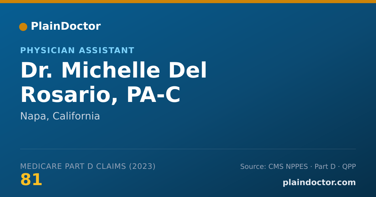 Shareable card for Michelle Del Rosario, PA-C - Physician Assistant, Napa, CA