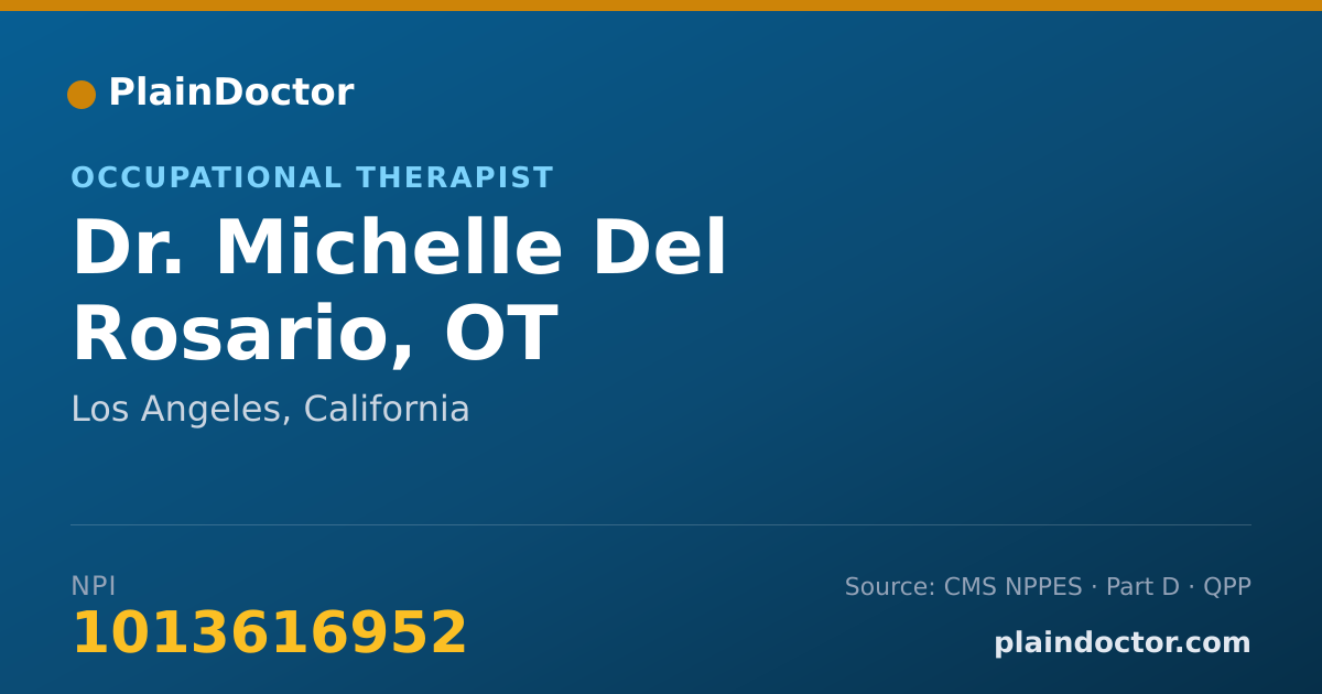 Shareable card for Michelle Del Rosario, OT - Occupational Therapist, Los Angeles, CA