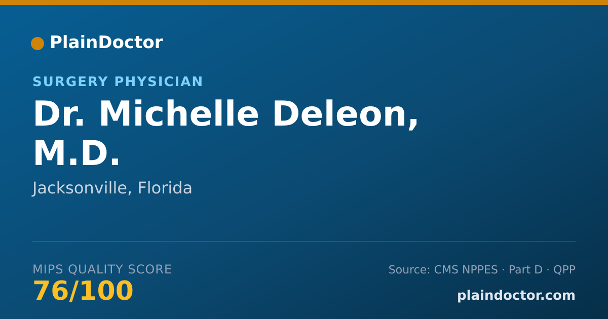 Shareable card for Michelle Deleon, M.D. - Surgery Physician, Jacksonville, FL