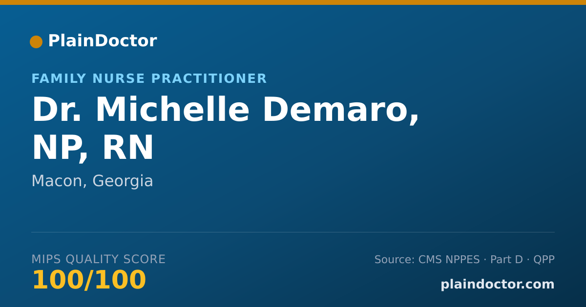 Shareable card for Michelle Demaro, NP, RN - Family Nurse Practitioner, Macon, GA