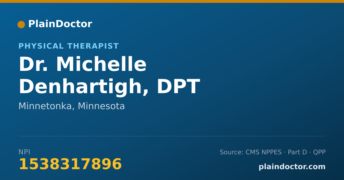 Shareable card for Michelle Denhartigh, DPT - Physical Therapist, Minnetonka, MN