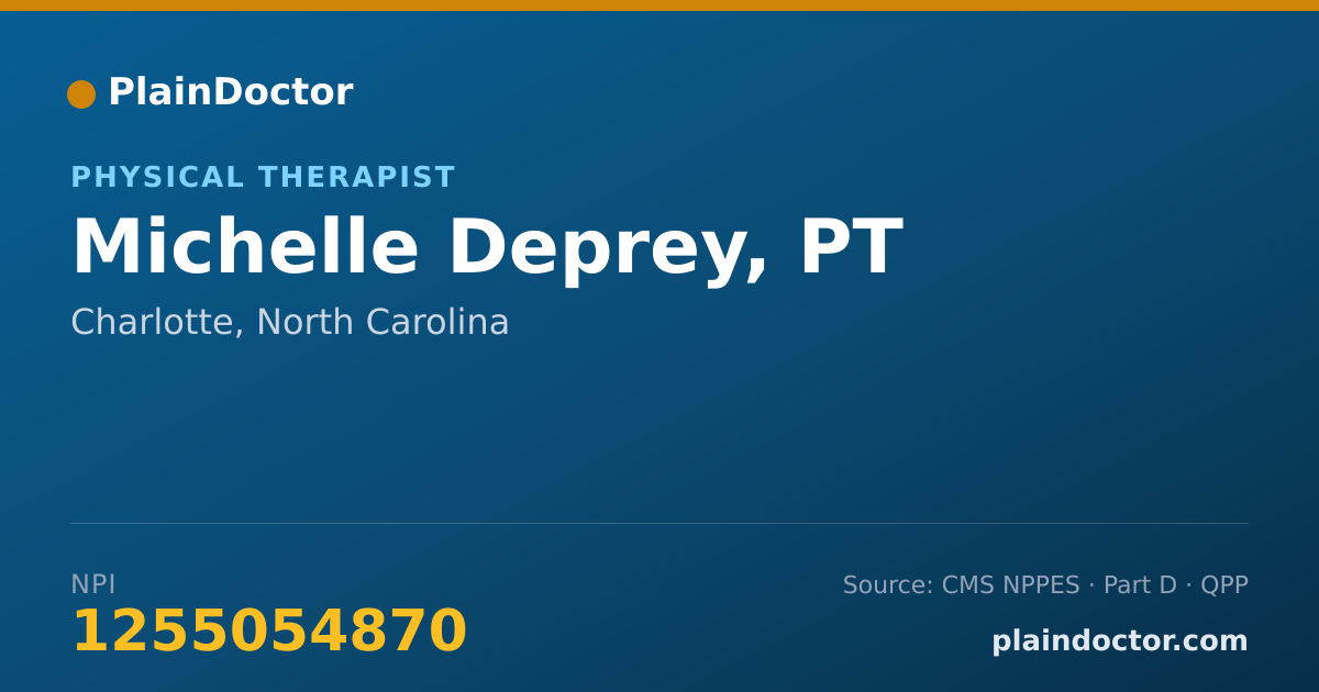 Shareable card for Michelle Deprey, PT - Physical Therapist, Charlotte, NC