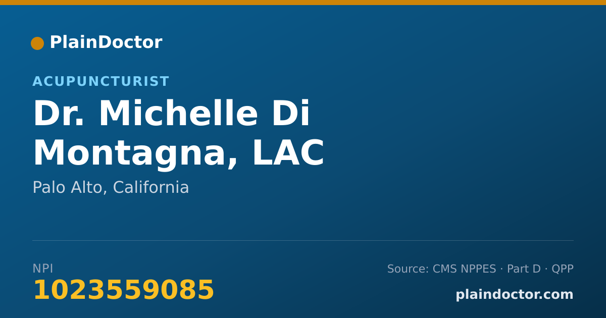 Shareable card for Michelle Di Montagna, LAC - Acupuncturist, Palo Alto, CA
