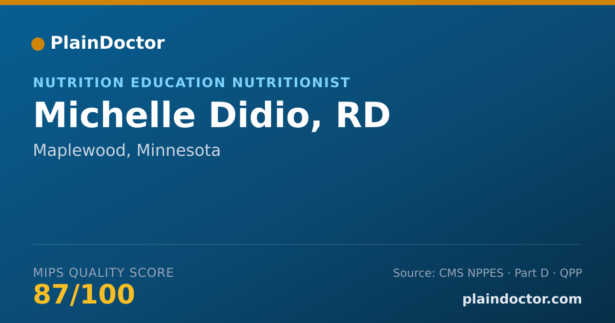 Shareable card for Michelle Didio, RD - Nutrition Education Nutritionist, Maplewood, MN