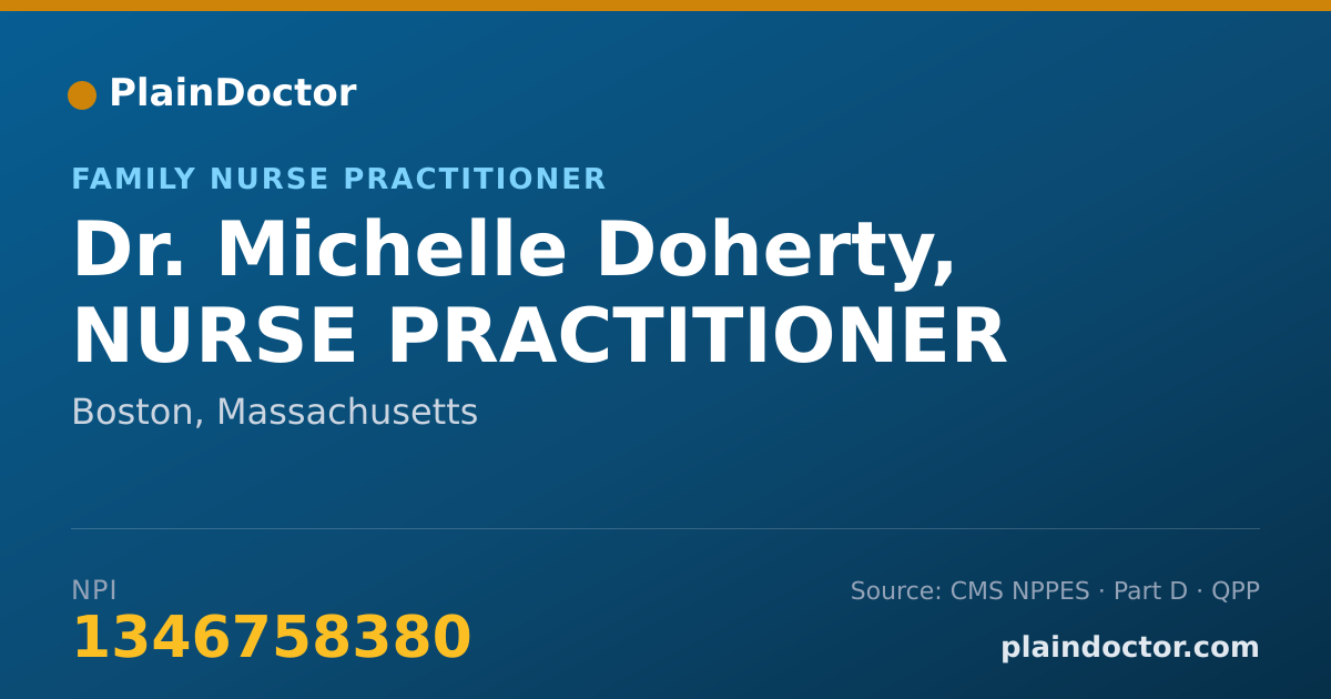Shareable card for Michelle Doherty, NURSE PRACTITIONER - Family Nurse Practitioner, Boston, MA