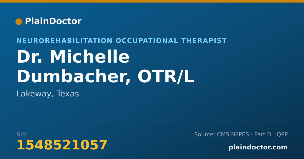 Shareable card for Michelle Dumbacher, OTR/L - Neurorehabilitation Occupational Therapist, Lakeway, TX