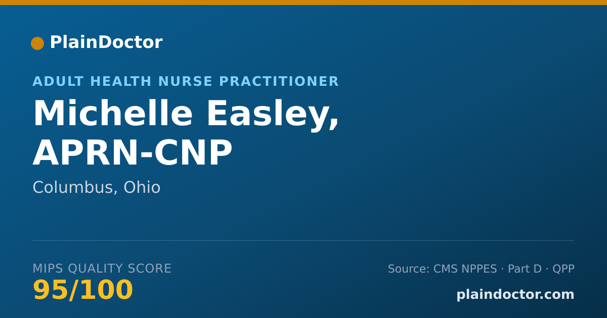 Shareable card for Michelle Easley, APRN-CNP - Adult Health Nurse Practitioner, Columbus, OH