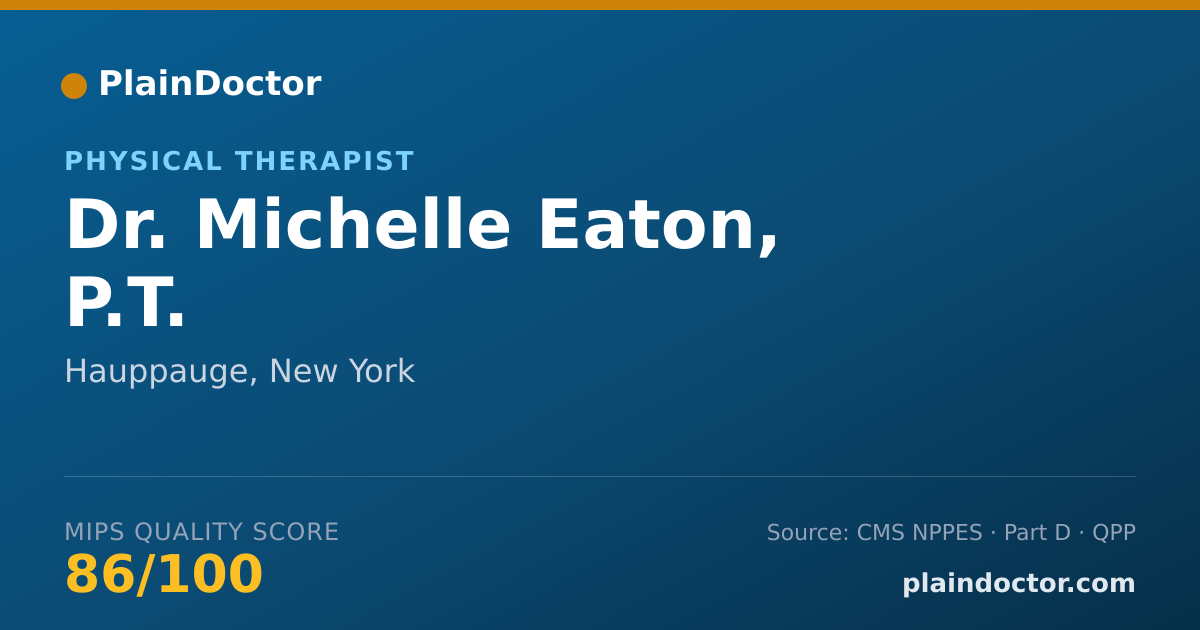 Shareable card for Michelle Eaton, P.T. - Physical Therapist, Hauppauge, NY