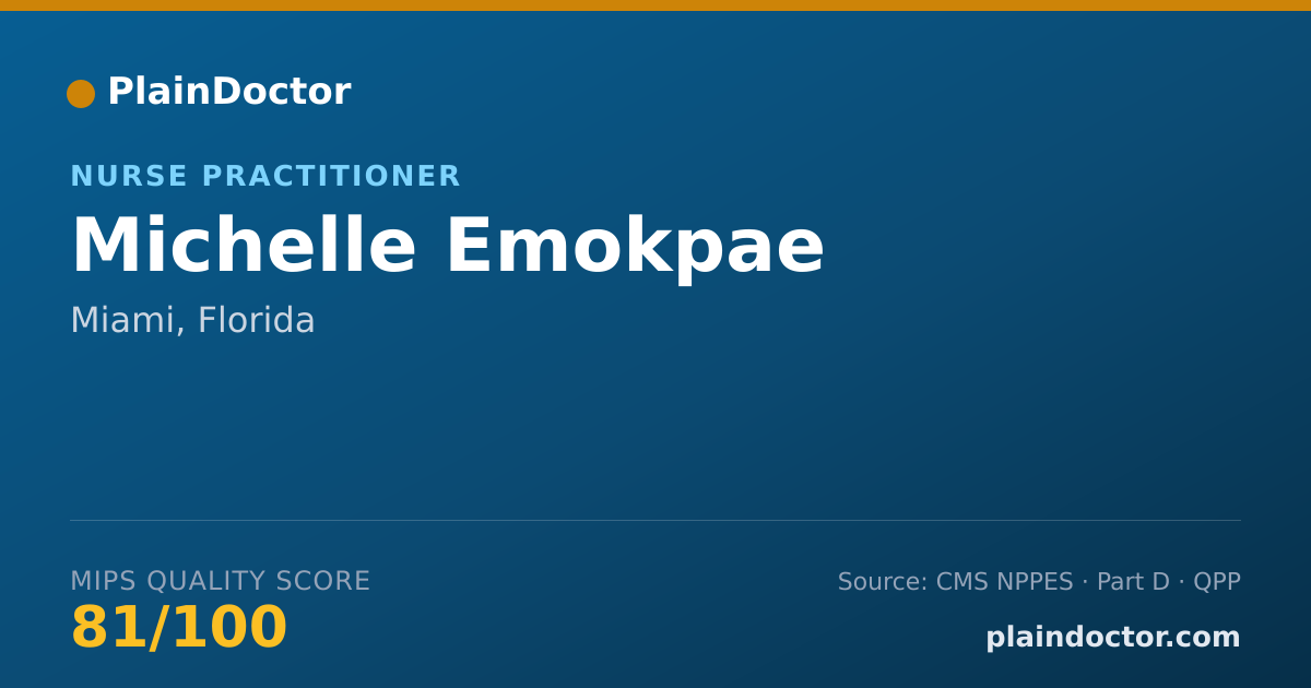 Shareable card for Michelle Emokpae - Nurse Practitioner, Miami, FL