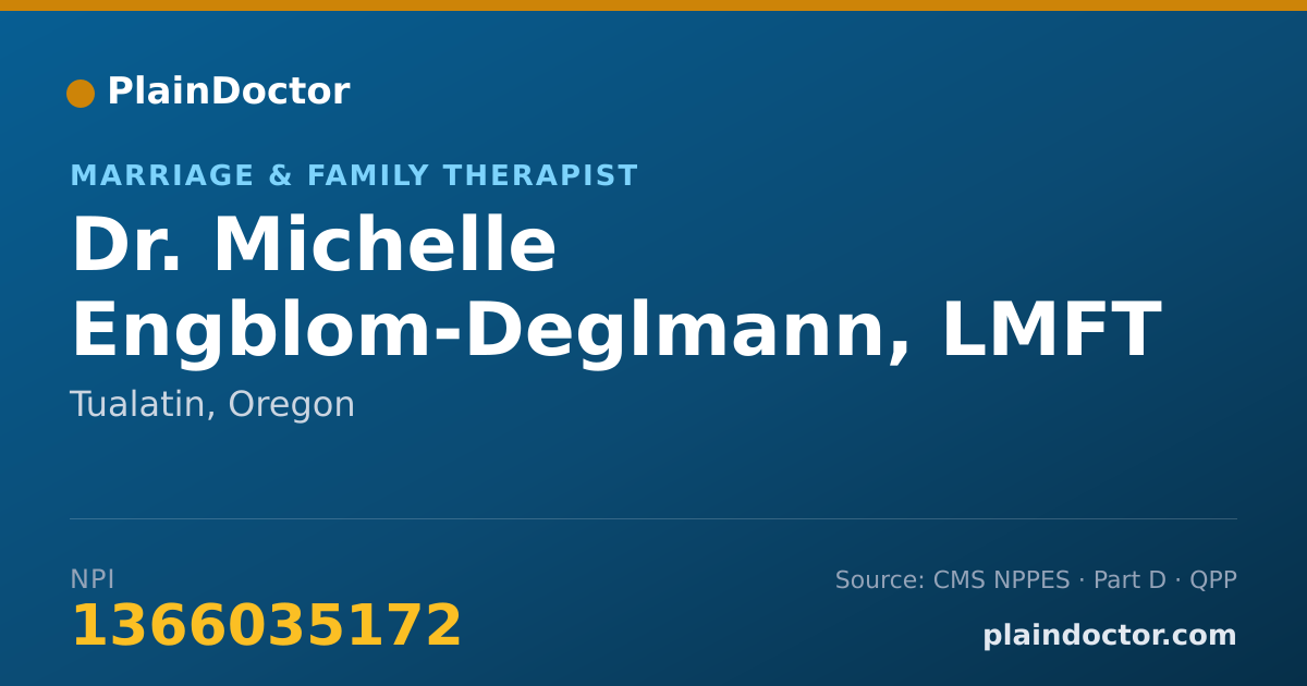 Shareable card for Michelle Engblom-Deglmann, LMFT - Marriage & Family Therapist, Tualatin, OR