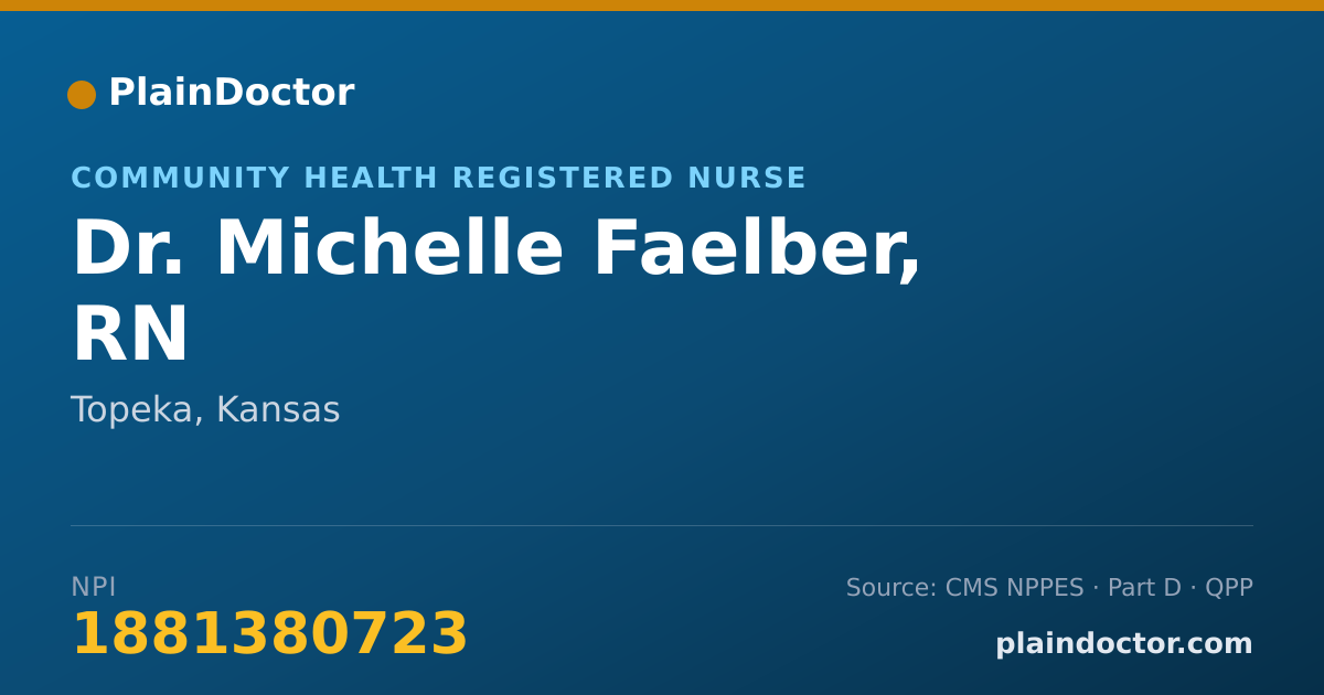 Shareable card for Michelle Faelber, RN - Community Health Registered Nurse, Topeka, KS