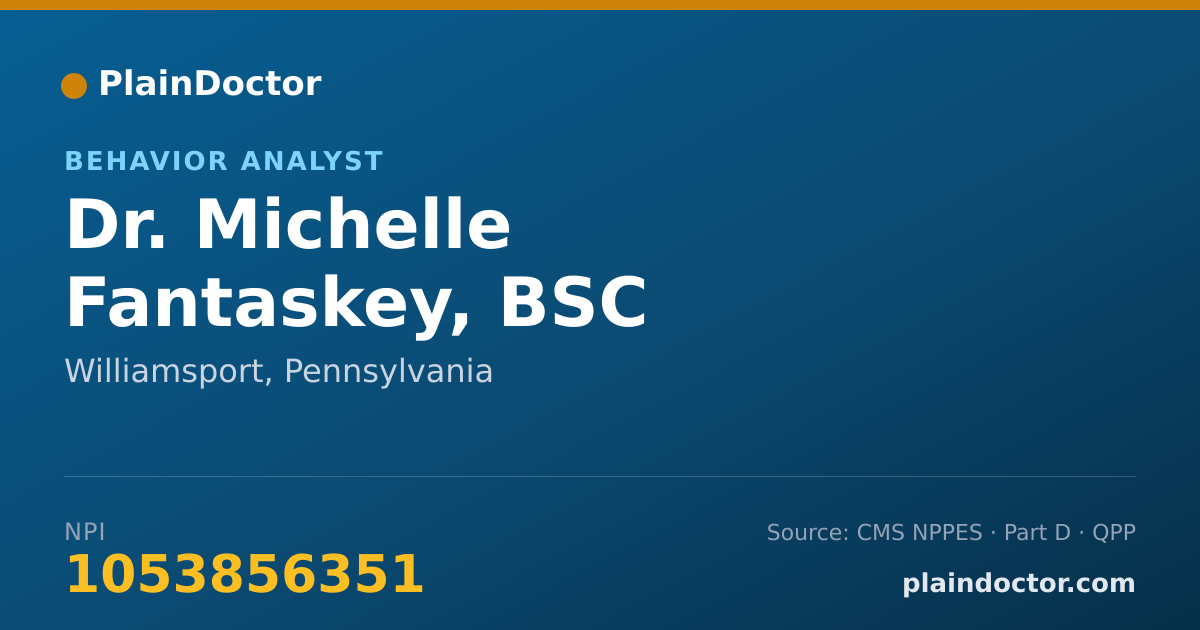 Shareable card for Michelle Fantaskey, BSC - Behavior Analyst, Williamsport, PA