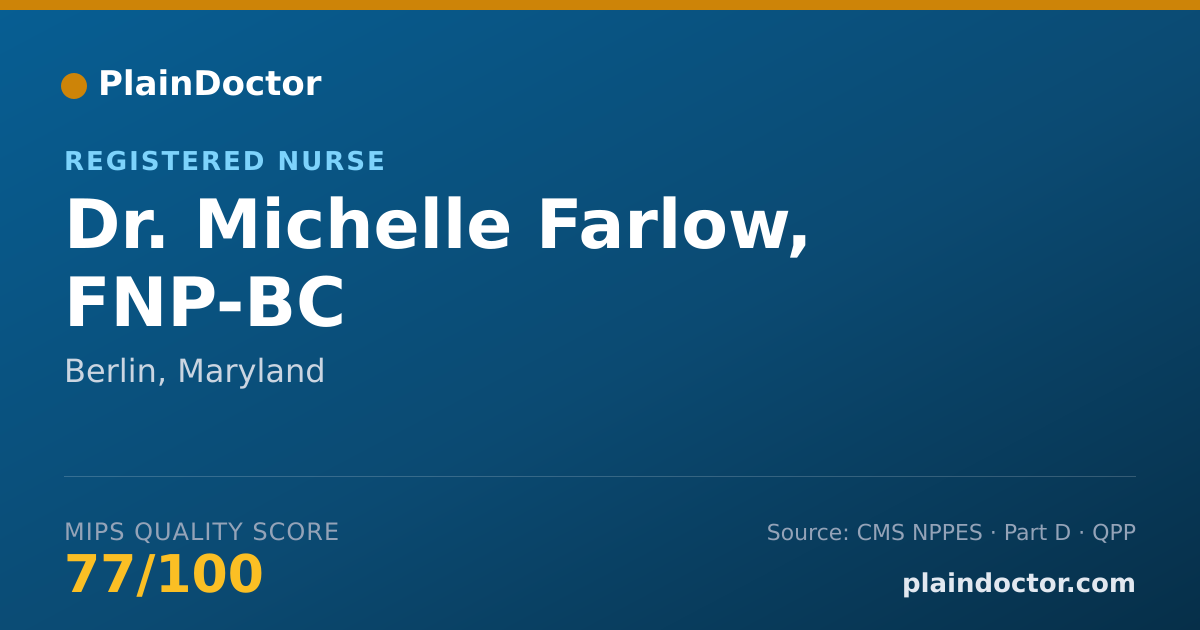 Shareable card for Michelle Farlow, FNP-BC - Registered Nurse, Berlin, MD