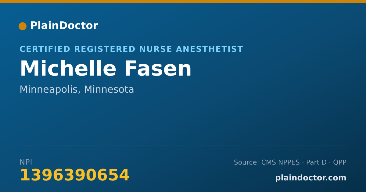 Shareable card for Michelle Fasen - Certified Registered Nurse Anesthetist, Minneapolis, MN