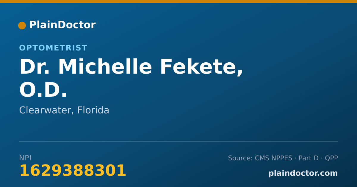 Shareable card for Michelle Fekete, O.D. - Optometrist, Clearwater, FL