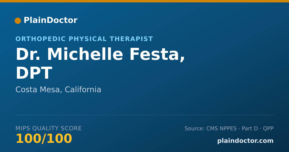 Shareable card for Michelle Festa, DPT - Orthopedic Physical Therapist, Costa Mesa, CA