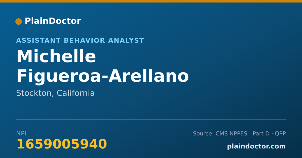 Shareable card for Michelle Figueroa-Arellano - Assistant Behavior Analyst, Stockton, CA
