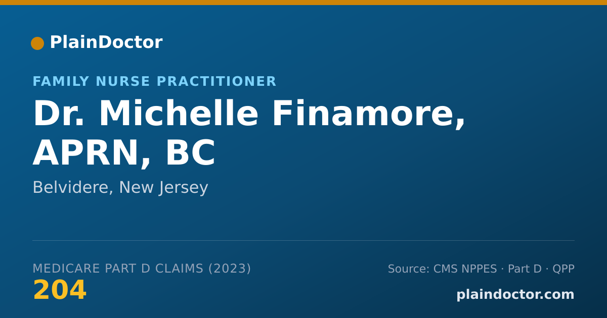 Shareable card for Michelle Finamore, APRN, BC - Family Nurse Practitioner, Belvidere, NJ