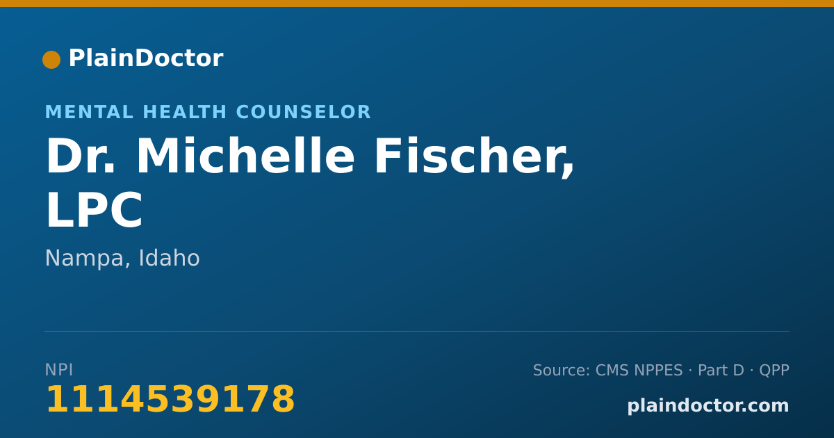 Shareable card for Michelle Fischer, LPC - Mental Health Counselor, Nampa, ID